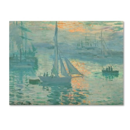 TRADEMARK FINE ART Monet 'Sunrise' Canvas Art, 35x47 AA00671-C3547GG